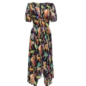 The Kooples Funky Jungle Midi Dress Size 1 NWT